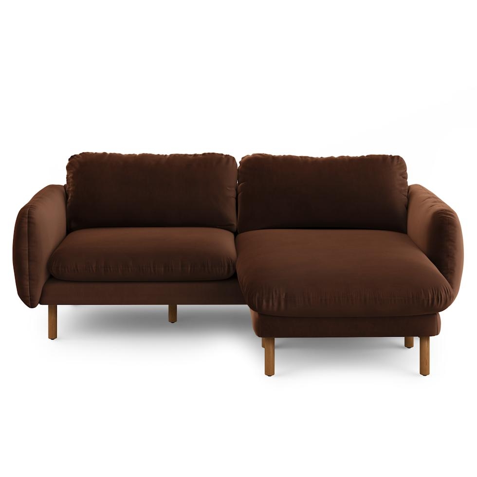 Sanders 85.5" Velvet Reversible Sectional - Plush Pacific Brown - Image 0