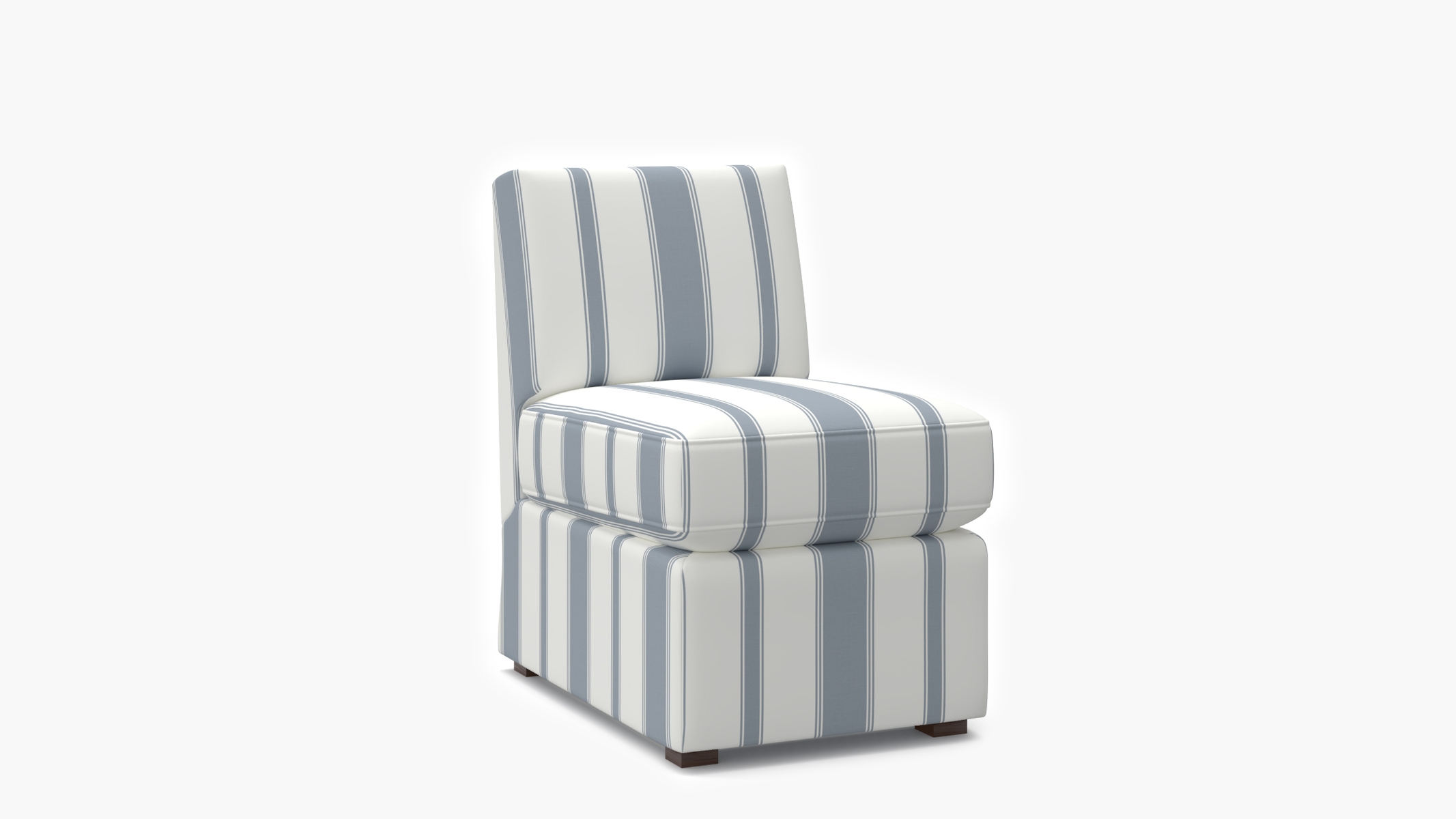 Petite Slipper Chair, French Blue Clarence Stripe - Image 1