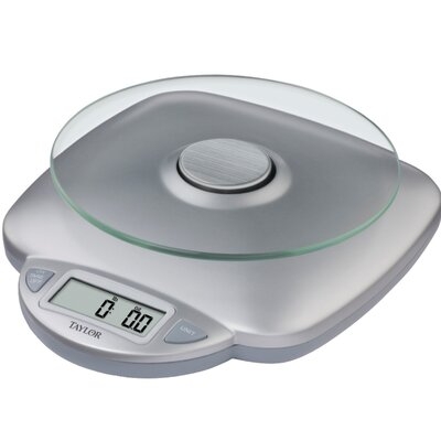 Taylor Precision Products 11lb Digital Glass Top Household Kitchen Scale, Silver - Image 0