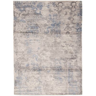 Schroder Floral Hand-Knotted Light Gray Area Rug - Image 0