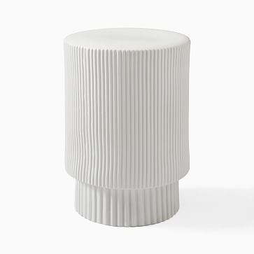 Textured (16") Collection Large 16 Inch Side Table, White - Image 2