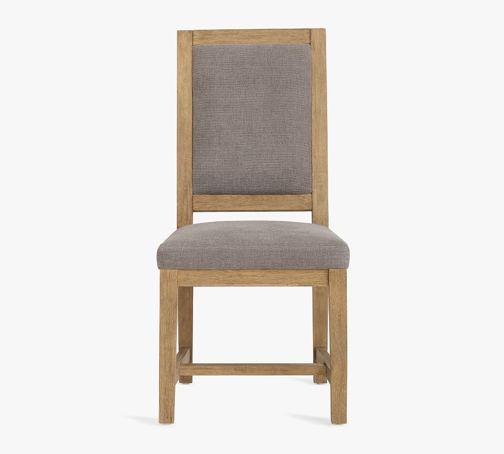 Watson Upholstered Dining Chair, Performance Brushed Basketweave Charcoal - Image 0