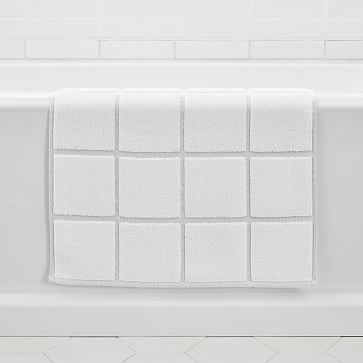 Organic Tile Sculpted Bath Mat, Charcoal/White, 20"x34"  - Image 3