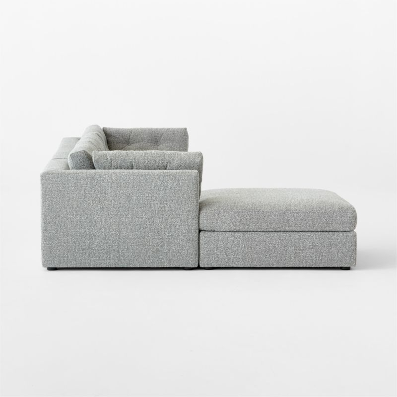 Sohla 4-Piece L-Shaped Grey Boucle Sectional Sofa - Image 3