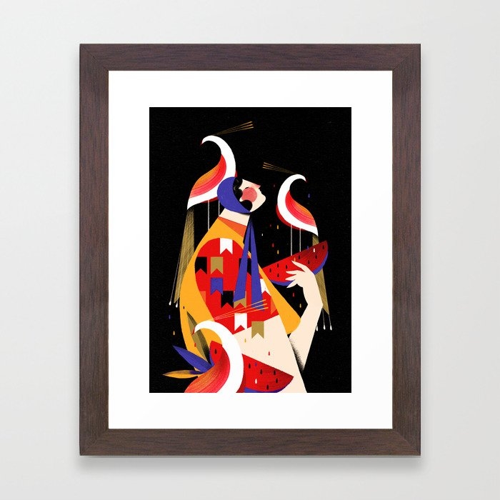 Uma Grande Festa Framed Art Print by Willian Santiago - Conservation Walnut - X-Small 8" x 10"-10x12 - Image 0