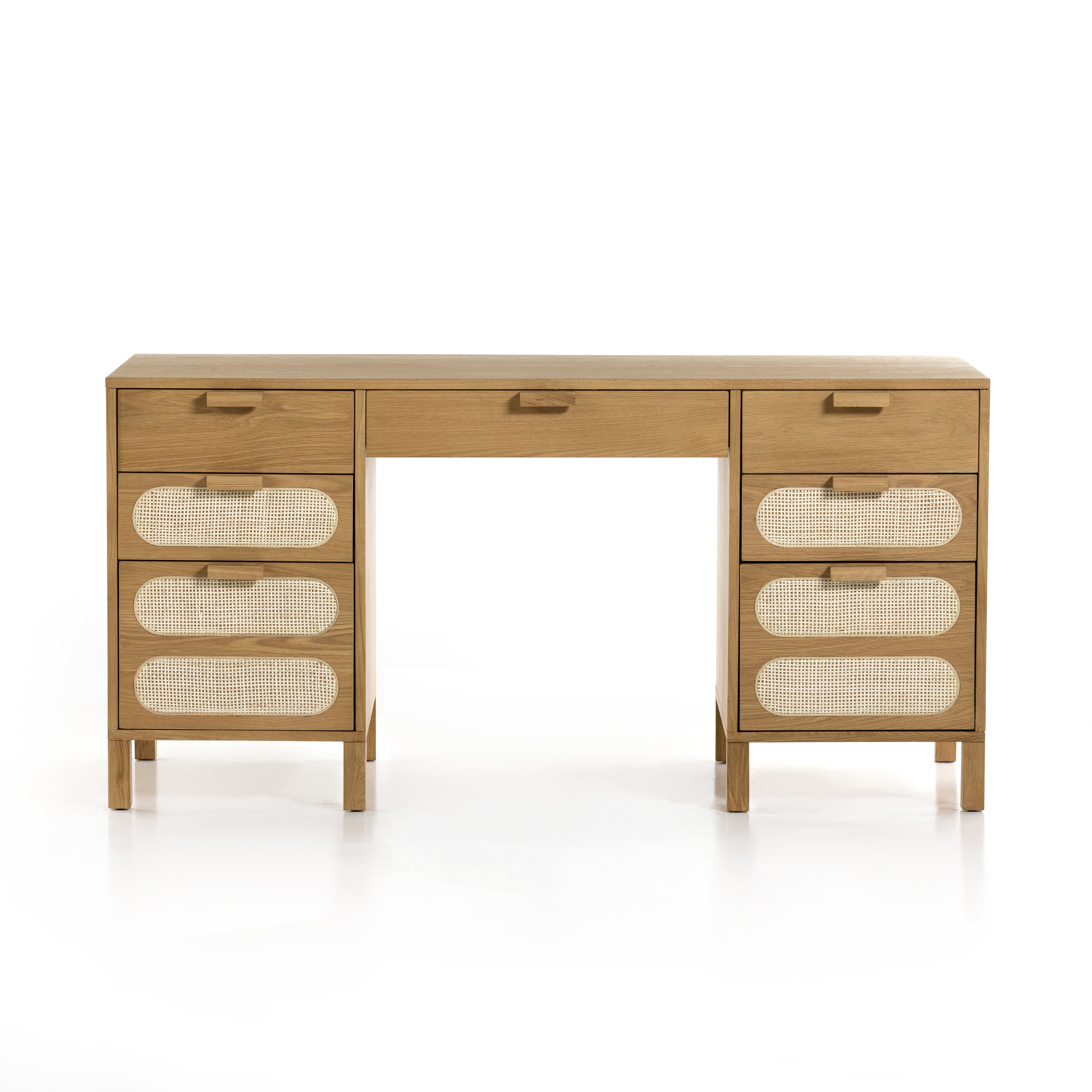 Allegra Executive Desk-Honey Oak Veneer - Image 2