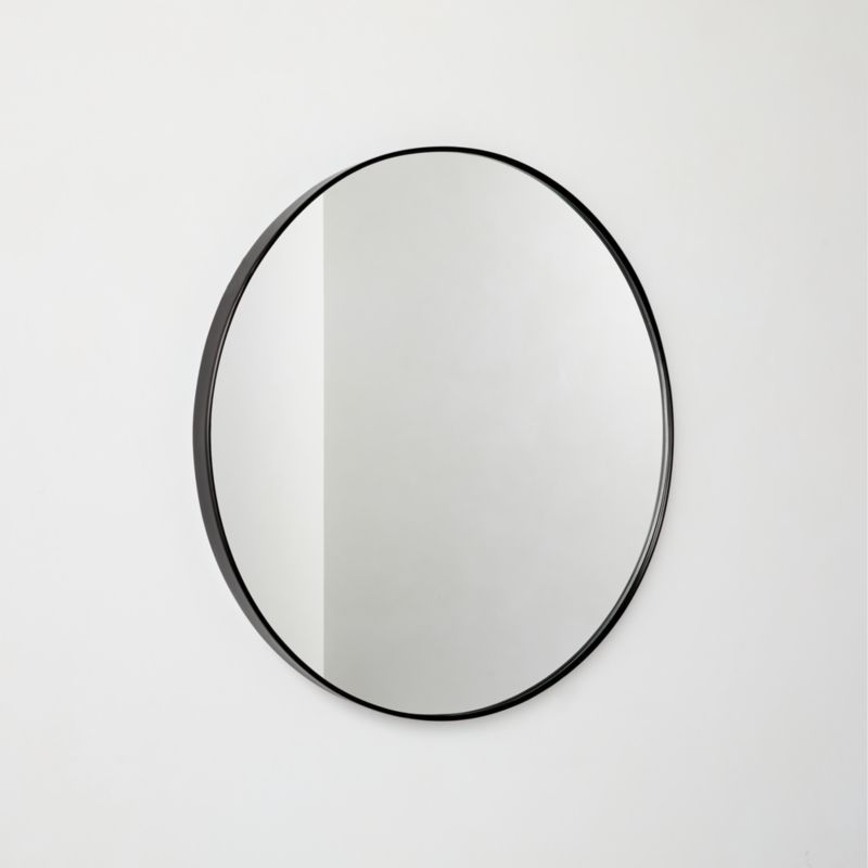 Espressione Blackened Brass Round Wall Mirror 24" - Image 1