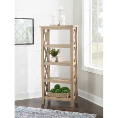 Stimpson 54.4" H x 24.55" W Solid Wood Etagere Bookcase - Image 0