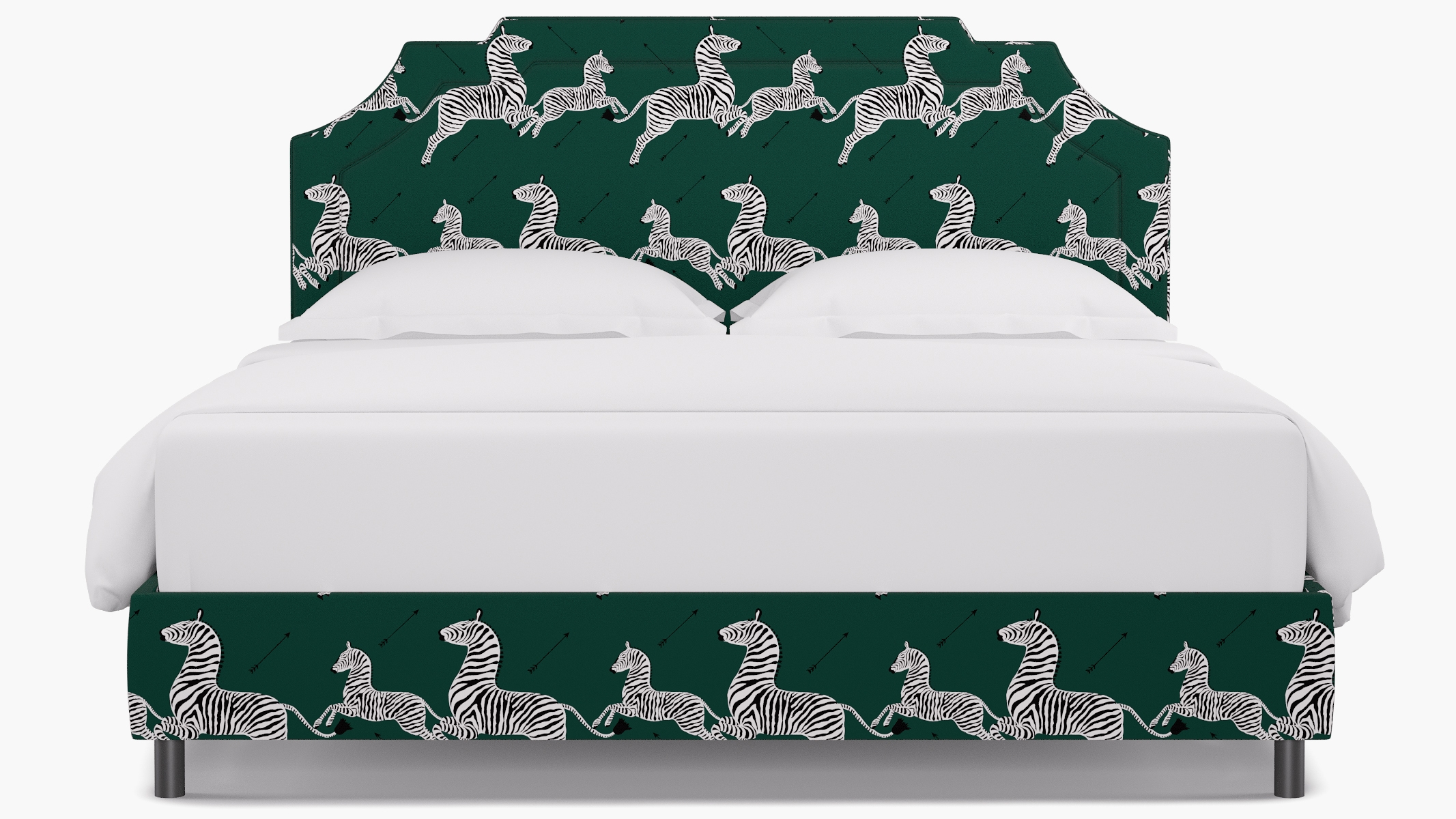 Art Deco Bed, Emerald Zebra, King - Image 0