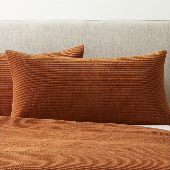 Shadow Copper Velvet King Pillow Shams Set of 2 - Image 0
