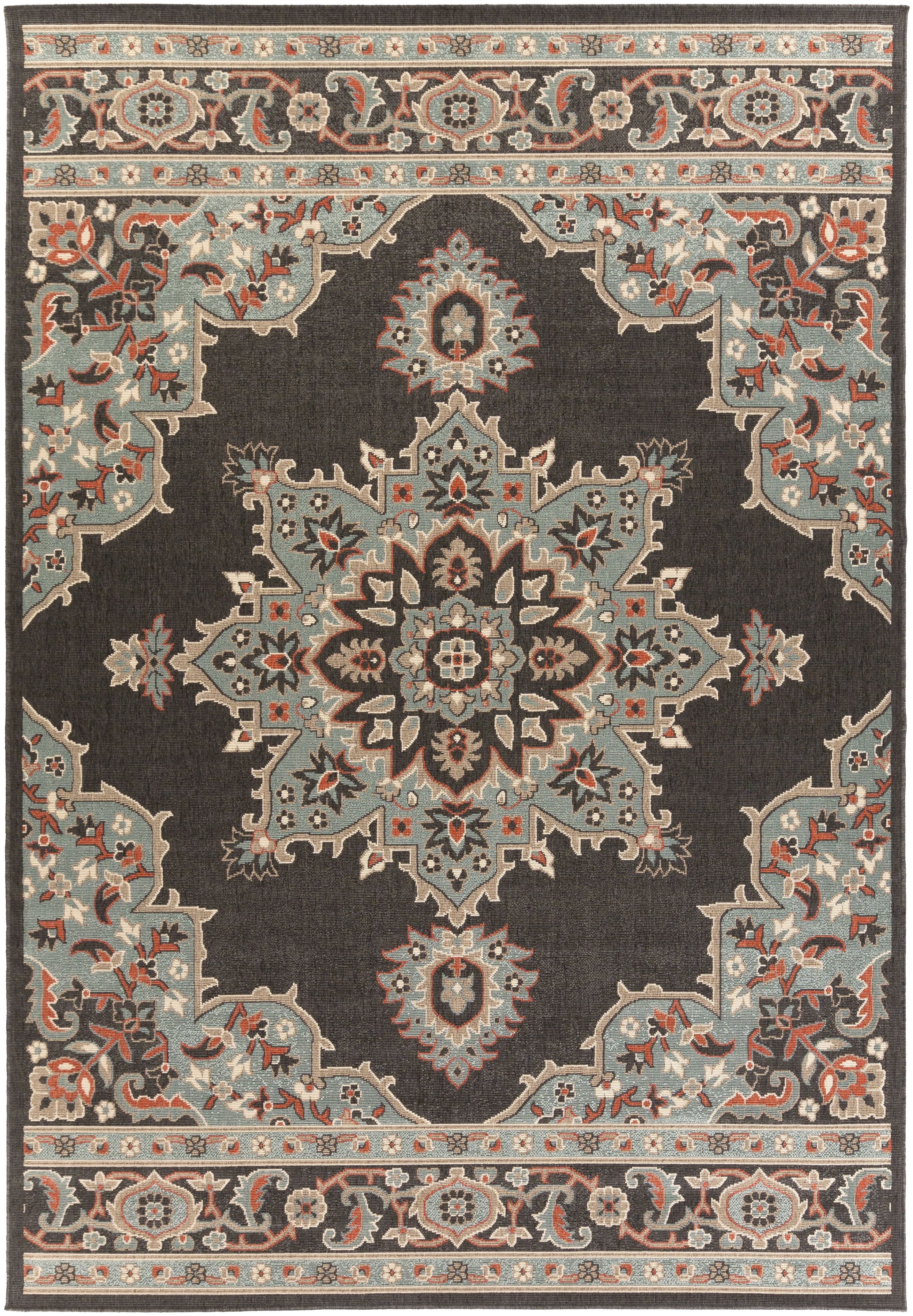 Alfresco Black Outdoor 8'10" x 12'10" Machine Woven Rug - Image 0