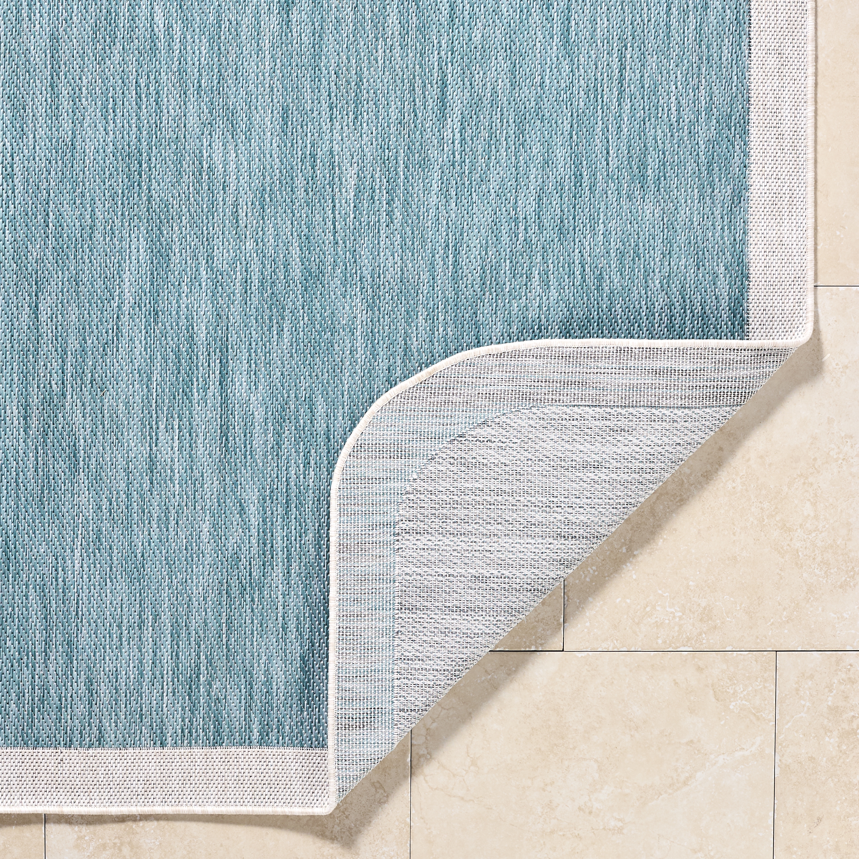 Miami Beach Blue Outdoor 2'7" x 7'3" Machine Woven Rug - Image 3