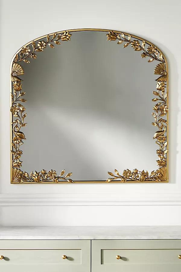 Shyla Floral Animal Mantel Wall Mirror - Image 0