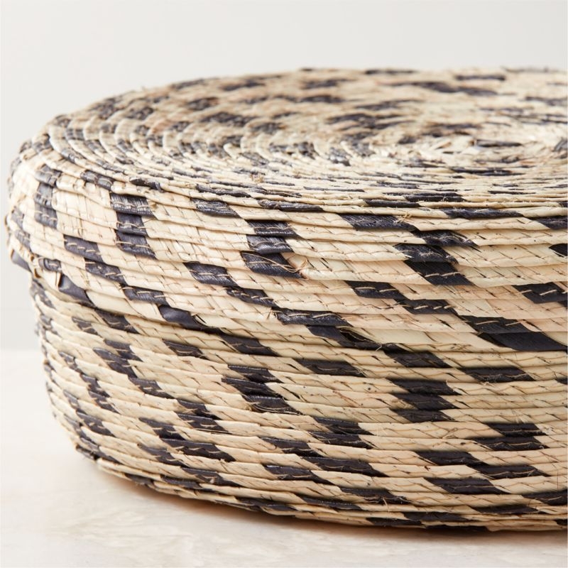 Mezze Black and Natural Serving Basket with Lid - Image 3