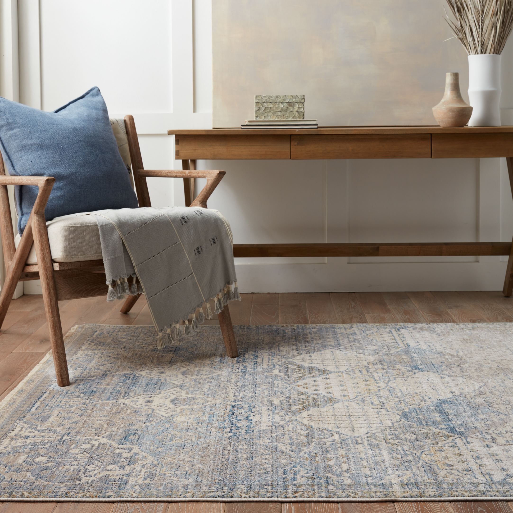 Vibe by Prado Trellis Blue/ Gray Area Rug (5'X7'10") - Image 7