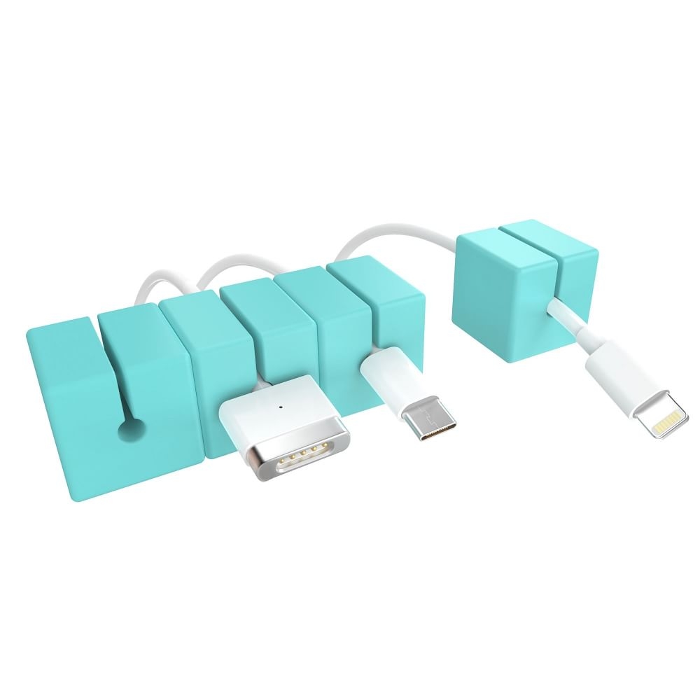 Cable Blocks, Silicone, Light Blue, Set of 4 - Image 0