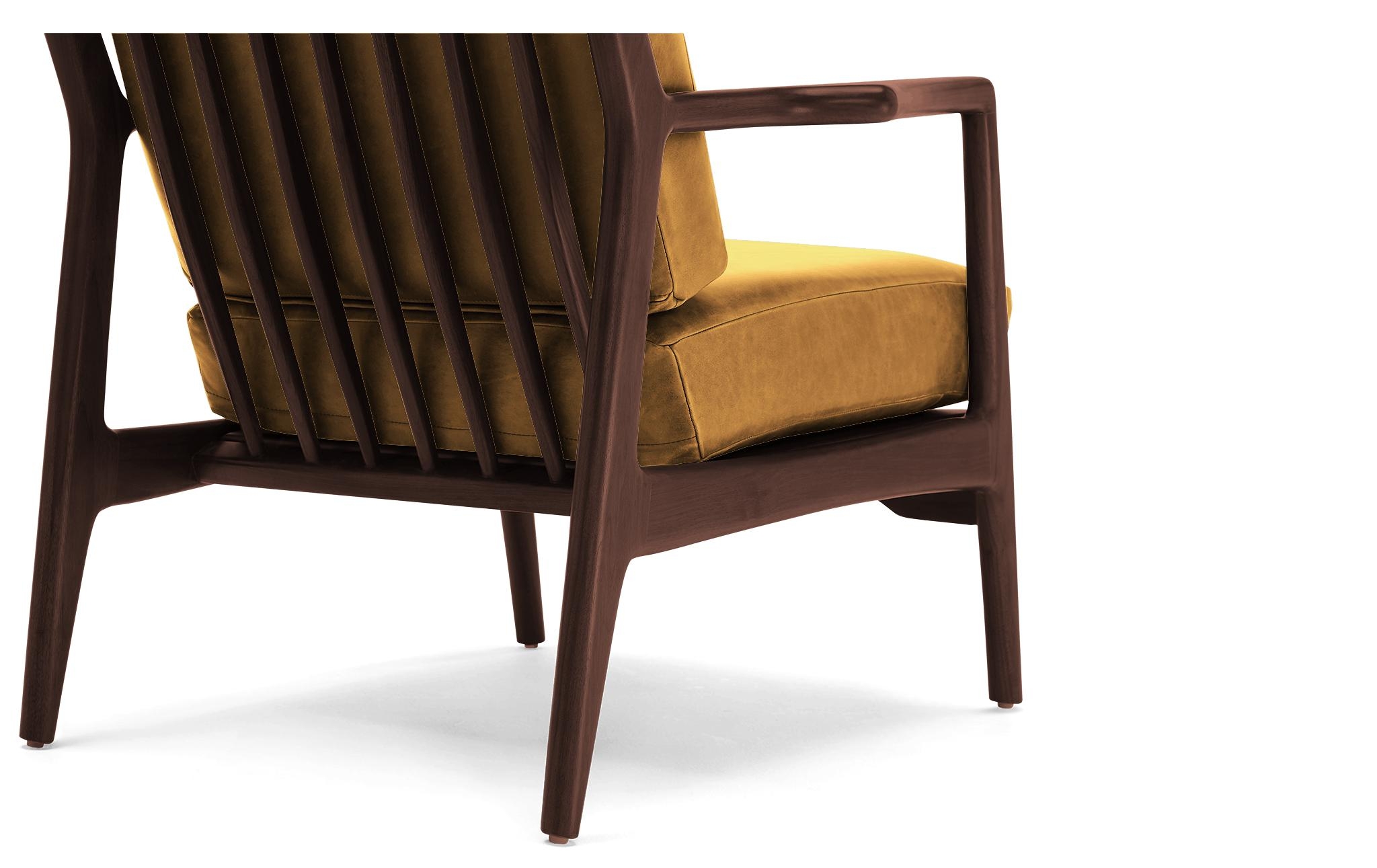 Brown Collins Mid Century Modern Leather Chair - Colonade Sycamore - Walnut - Image 4