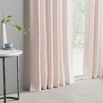 Cotton Canvas Fragmented Lines Curtains, 48"x96", Pink Blush (Set of 2) - Image 1