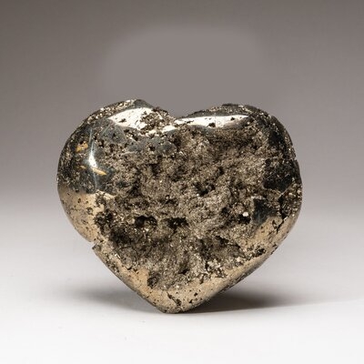 Large Polished Pyrite Heart Sculpture - Image 0
