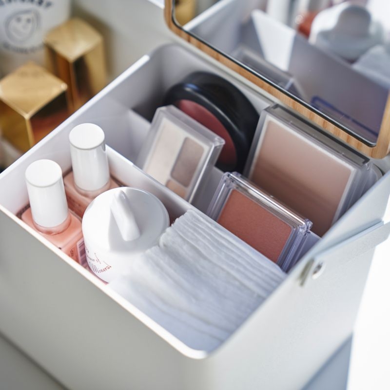Yamazaki White Steel Makeup Organizer - Image 3