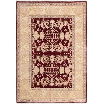 One-of-a-Kind Heriest Hand-Knotted 2010s Ziegler Tan/Red 6'2" x 8'10" Wool Area Rug - Image 0