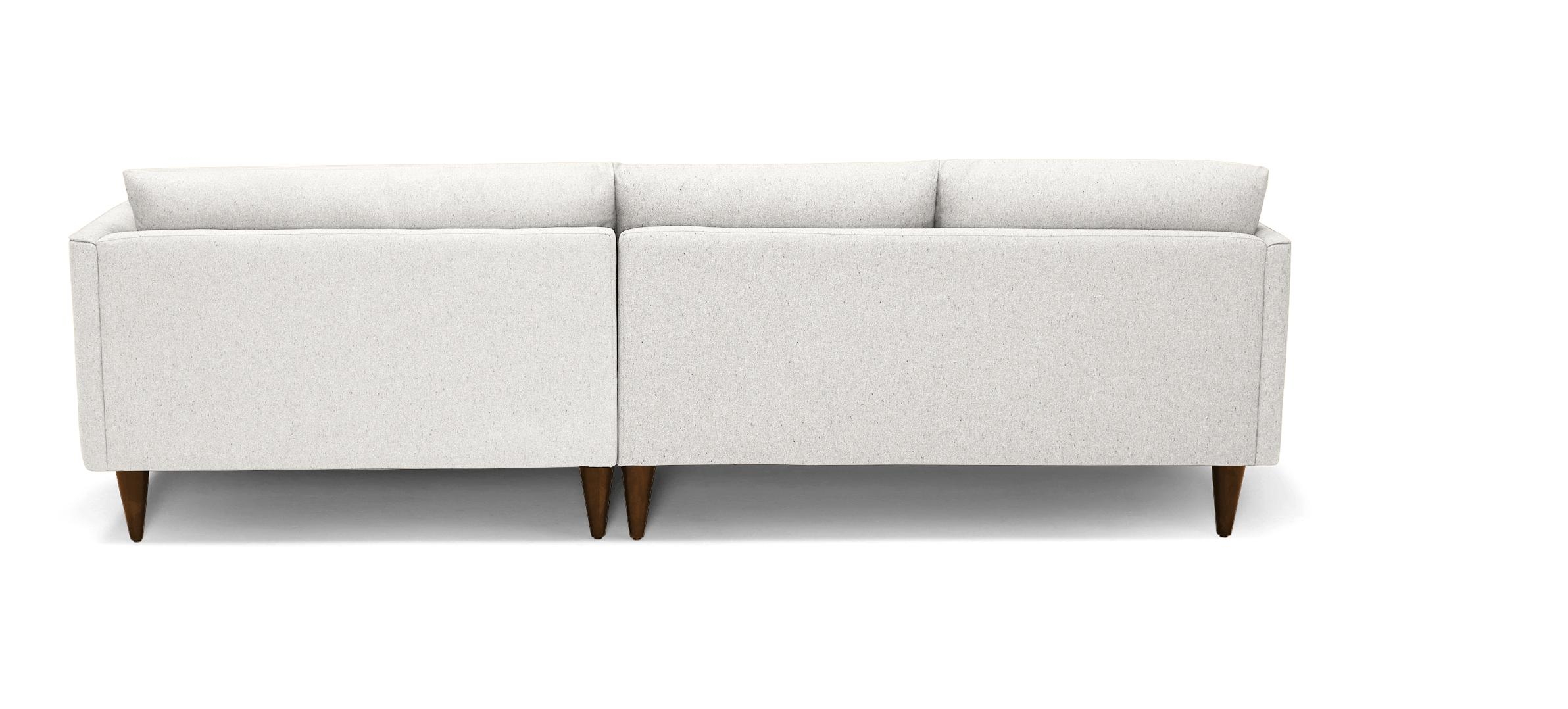 White Lewis Mid Century Modern Sectional - Tussah Snow - Mocha - Right - Cone - Image 4