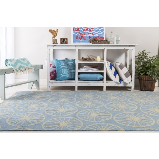 Yacht Club Blue Indoor 8' x 11' Handmade Rug - Image 0