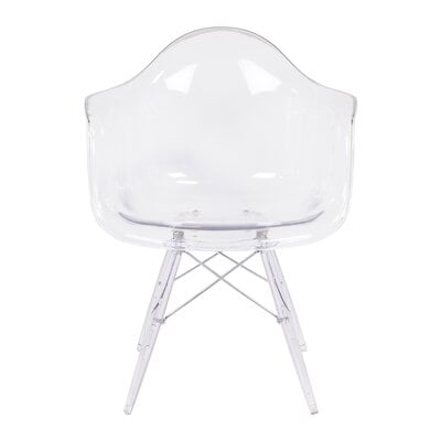 Modern Style Arm Chair with Transparent Clear Legs - Image 0