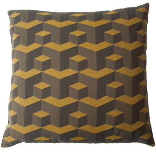 Square Feathers Prague Geo Pillow Cover & Insert - Image 0