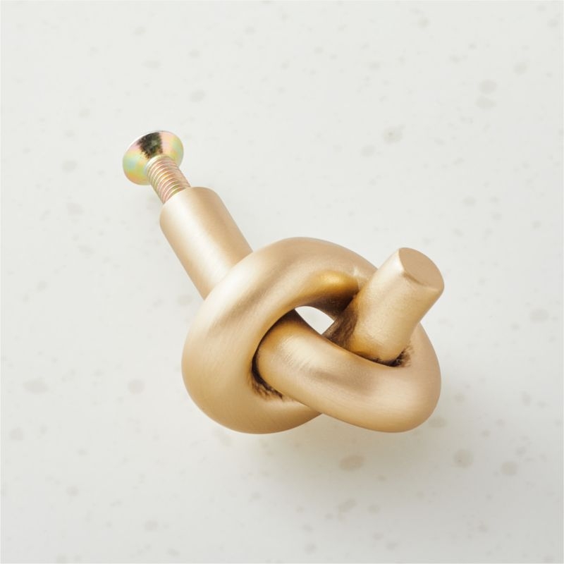 Knot Brushed Brass Knob - Image 1
