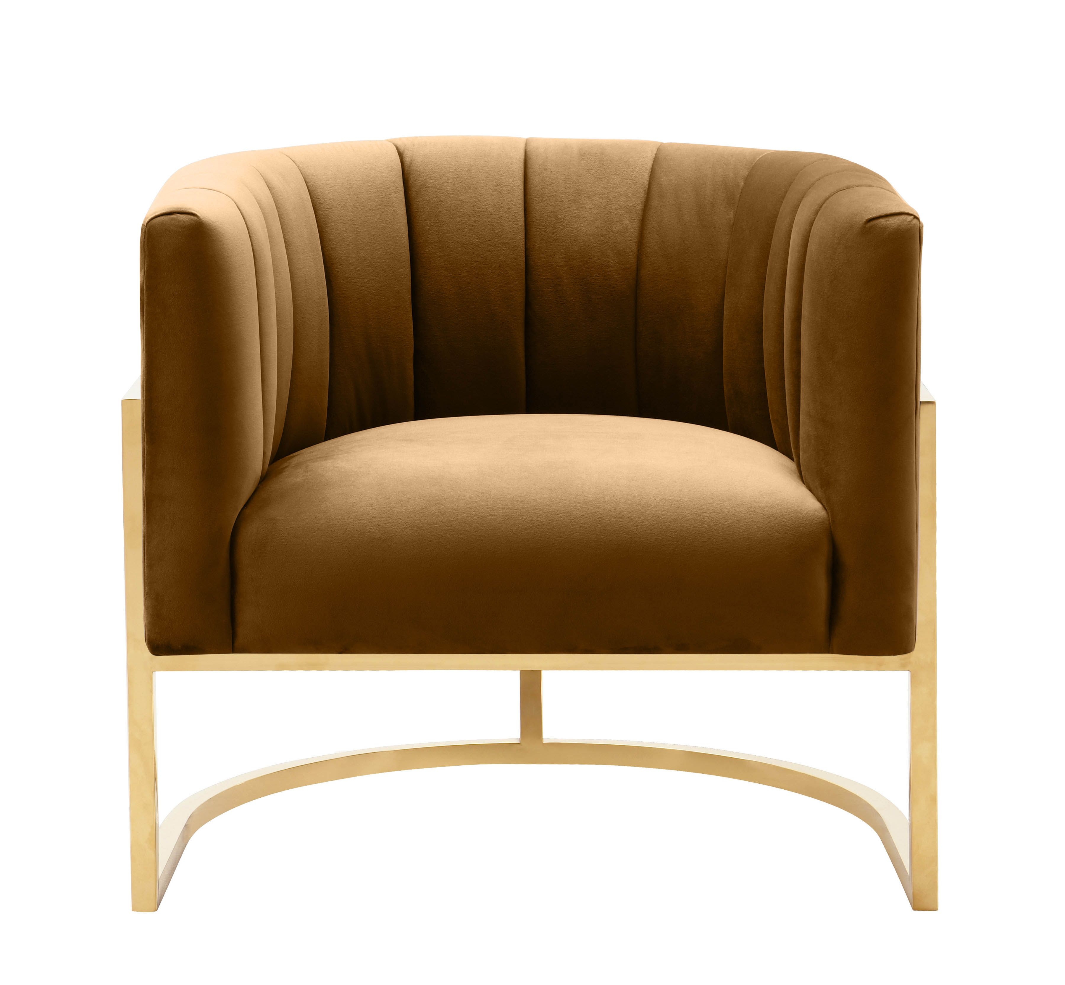 Adaline Cognac Velvet Chair - Image 1