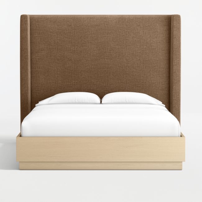 Arden Upholstered Queen Headboard and Wood Bed - Image 0