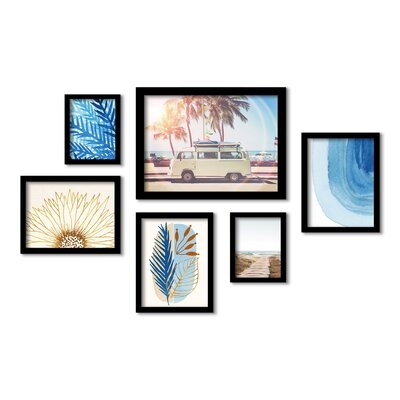 Retro Van by Sisi and Seb - 6 Piece Picture Frame Print Set on Paper - Image 0