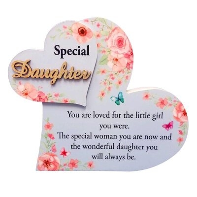 Hearts Special Daughter Block Sign - Image 0