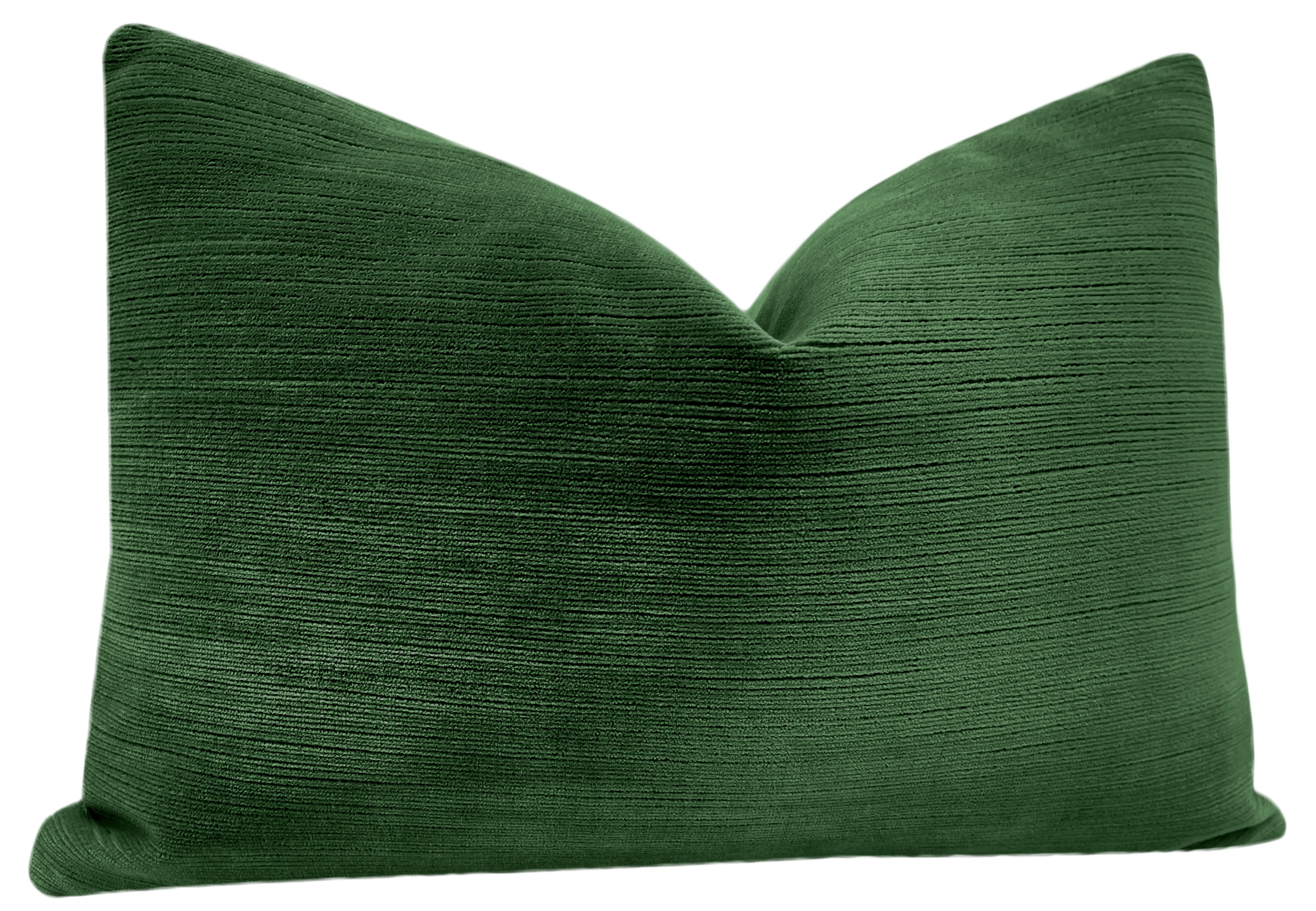The Little Lumbar :: Strie Velvet // Malachite - 12" X 18" - Image 1