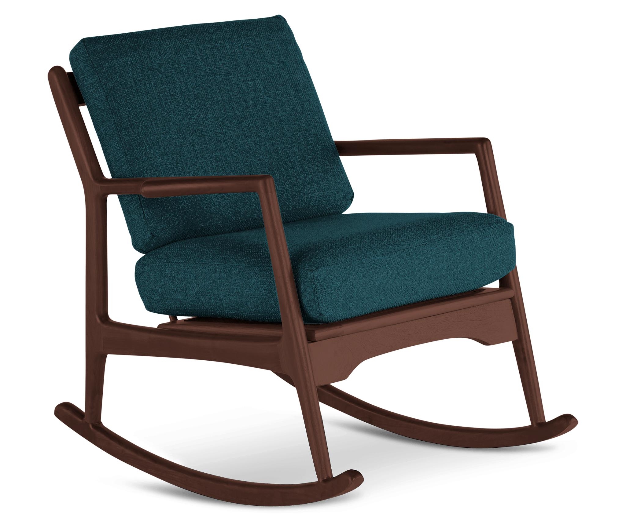 Blue Collins Mid Century Modern Rocking Chair - Cody Pacific - Walnut - Image 1
