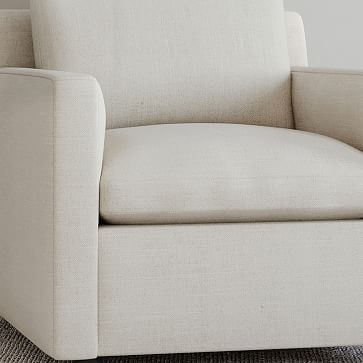 Marin Armchair, Down, Performance Coastal Linen, Dove, Concealed Support - Image 1