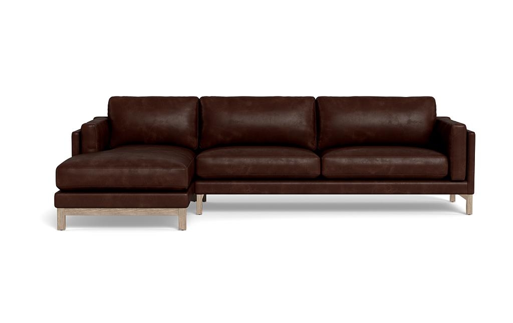 Gaby Leather 3-Seat Left Chaise Sectional - Image 0