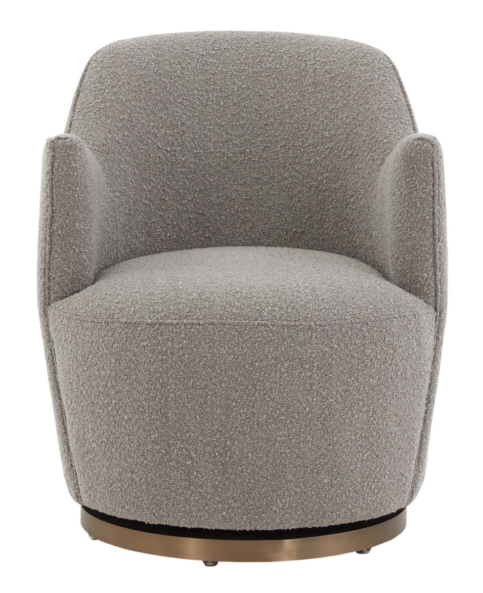 Christian Boucle Swivel Accent Chair - Light Grey - Image 1