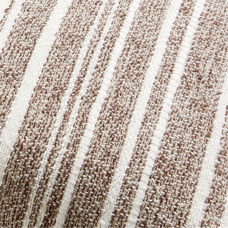 Bande Dark Beige Textured Stripe 20"x20" Throw Pillow Cover - Image 5