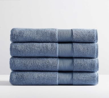 Classic Organic Bath Towels, Gray Mist, Set of 4 - Image 1