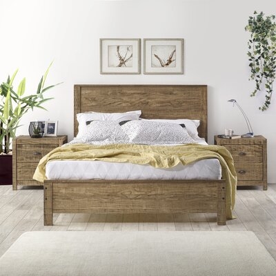 Albie Queen Solid Wood Low Profile Standard Bed - Image 0