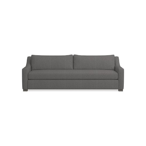 Ghent Slope Arm 96 Sofa, Down Cushion, Perennials Performance Melange Weave, Grey, Grey Leg - Image 0
