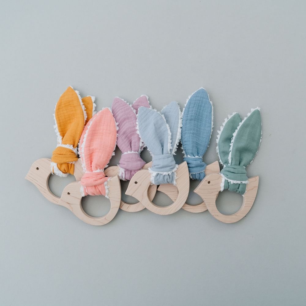 Muslin Bird Teether, Blue - Image 0