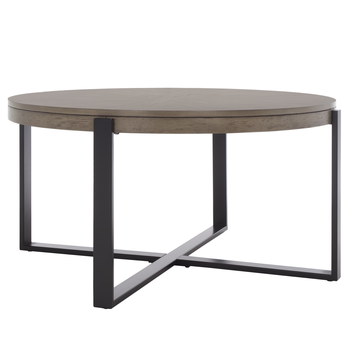 Navya Round Coffee Table - Light Grey / Black - Safavieh - Image 6