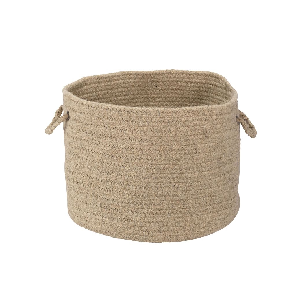 Natural Wool Basket, Light Beige, Large - Image 0