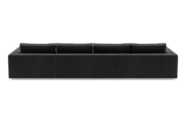 Walters U-Sectional with Black Cosmic Fabric, standard down blend cushions, extended right chaise, and extended left chaise - Image 3