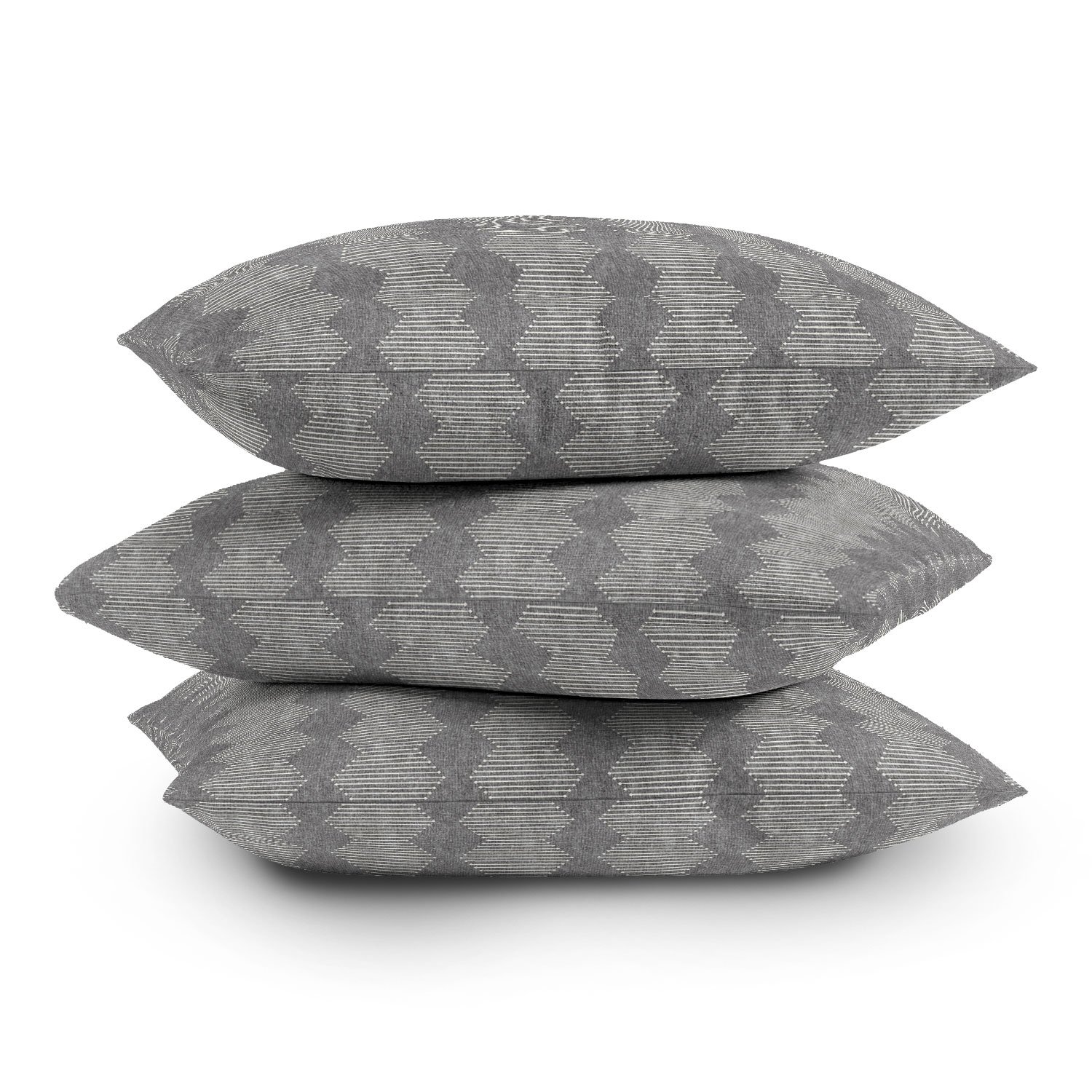 Diamond Mud Cloth Gray by Little Arrow Design Co - Outdoor Throw Pillow 18" x 18" - Image 3