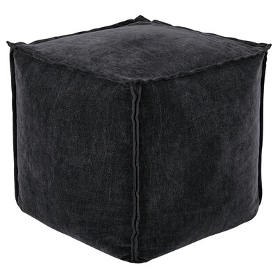 Cube Pouf With Cotton Velvet Cover - Image 0
