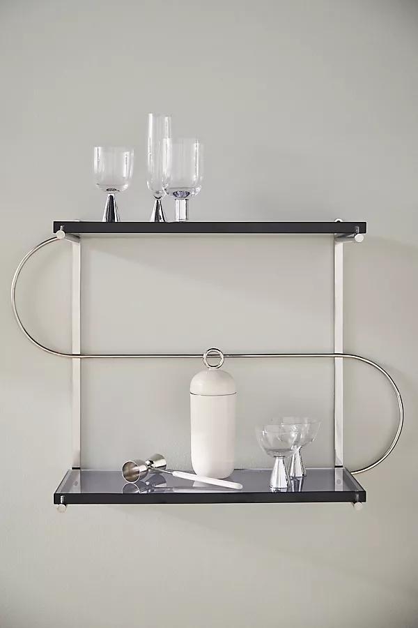 Milana Chrome and Acrylic Bar Shelf - Image 0
